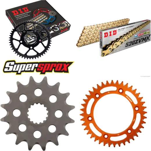 Chain Kit - ALU - orange for: KTM Duke 690 08-15/Duke 690 R 16-40-114 DID520ZVM-X(G&G) endless