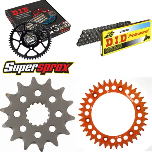 Chain Kit - ALU - orange for: KTM EXC250 F Enduro 07-15 14-38-118 DID520 Clip