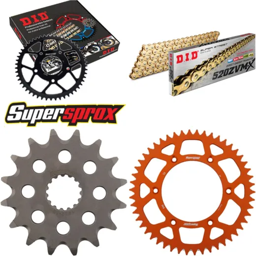Chain Kit - ALU - orange for: KTM EGS620 LC4-E 97-98 16-50-120 DID520ZVM-X(G&G) rivet