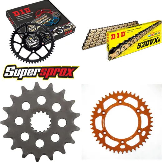 Chain Kit - ALU - orange for: KTM EGS620 LC4-E Adventurer 97 17-45-118 DID520VX3(G&B) endless