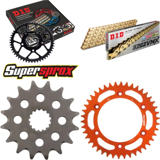 Chain Kit - ALU - orange for: KTM SXC620 LC4 00-02 16-42-110 DID520ZVM-X(G&G) endless