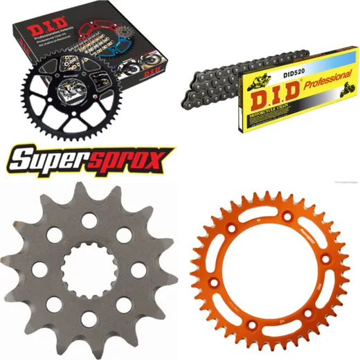 Chain Kit - ALU - orange for: KTM EXC250 Enduro 07-10 14-40-112 DID520 Clip