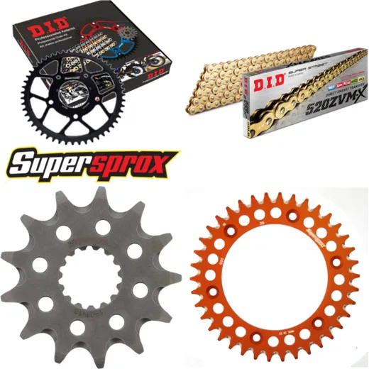 Chain Kit - ALU - orange for: KTM EXE125 Supermoto 00-01 13-38-106 DID520ZVM-X(G&G) rivet