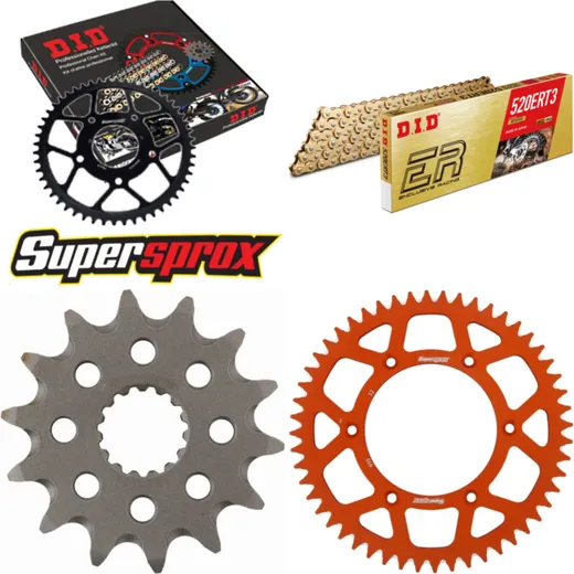 Chain Kit - ALU - orange for: KTM EXC250 Enduro 98-98/MX250 14-52-118 DID520ERT2(G&G) Clip