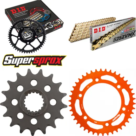 Chain Kit - ALU - orange for: KTM Adventure 950 LC8 03-05/Ad 17-42-118 DID525ZVM-X(G&G) rivet