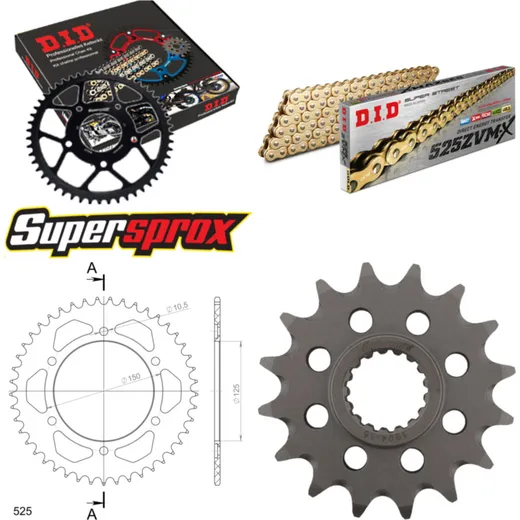 Chain Kit - ALU - orange for: KTM Superenduro 950 R 06-10 16-45-116 DID525ZVM-X(G&G) endless