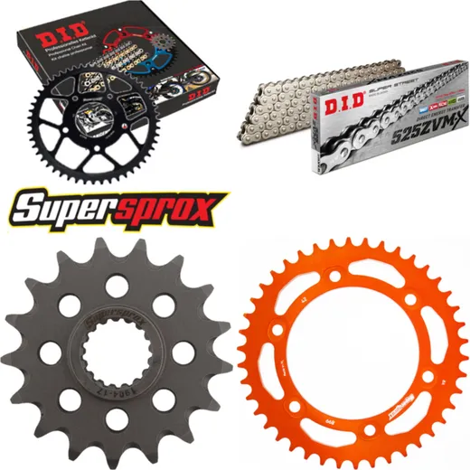Chain Kit - ALU - orange for: KTM Super Adventure 14-15 17-42-120 DID525ZVM-X(S&S) endless