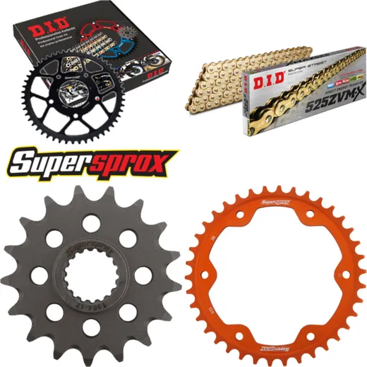 Chain Kit - ALU - orange for: KTM Super Duke 1290 R 13-15 17-38-112 DID525ZVM-X(G&G) endless