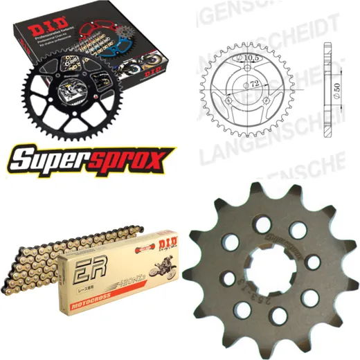 Kettensatz Alu für: HONDA NS1 NSR75 Import - 13-38-126 DID420NZ3(G&B) Clip