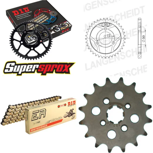 Kettensatz Alu für: HONDA NS1 NSR75 - 16-38-128 DID420NZ3(G&B) Clip