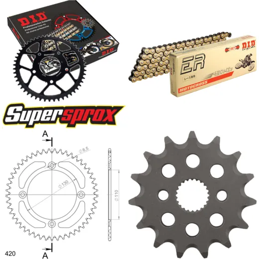 Chain Kit - ALU - black for: HONDA CR85 17``/14`` 05-08 15-49-116 DID420NZ3(G&B) Clip