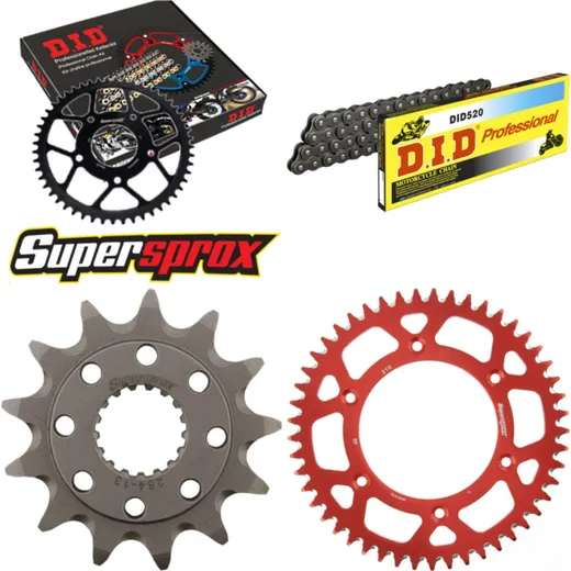 Chain Kit - ALU - red for: HONDA CR250 R 92-93 13-49-112 DID520 Clip