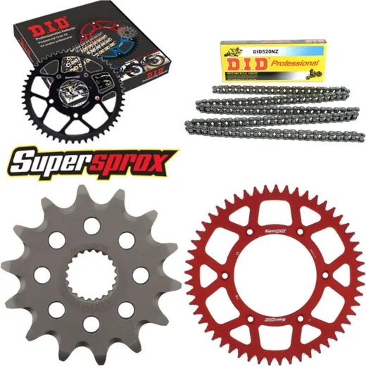 Kettensatz Alu rot für: HONDA CRF250 X 04-06 14-53-120 DID520NZ Clip