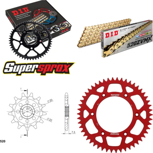 Chain Kit - ALU - red for: HONDA CRF230 F 04-08 13-50-114 DID520ZVM-X(G&G) endless