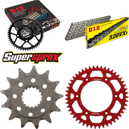 Chain Kit - ALU - red for: HONDA CRF450 R 09-16 13-48-116 DID520VX3 rivet