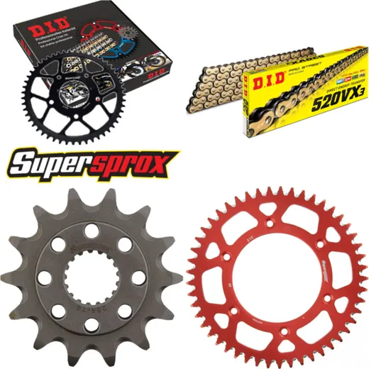 Chain Kit - ALU - red for: HONDA CR500 R 92-01 14-49-114 DID520VX3(G&B) endless