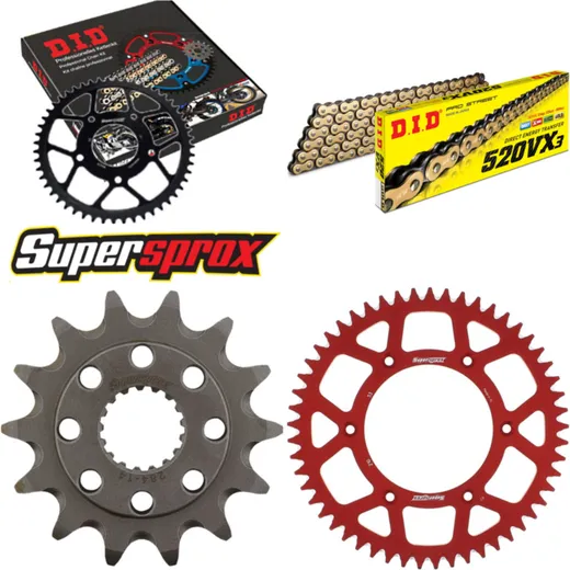 Chain Kit - ALU - red for: HONDA CR250 R 90-91 14-53-116 DID520VX3(G&B) endless