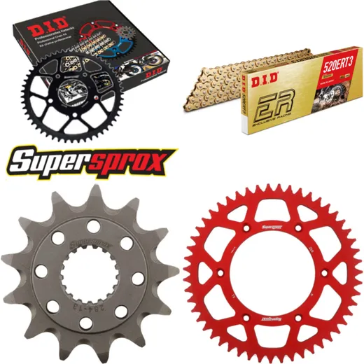 Kettensatz Alu rot für: HONDA CRF450 X 05-15 13-51-120 DID520ERT2(G&G) Clip