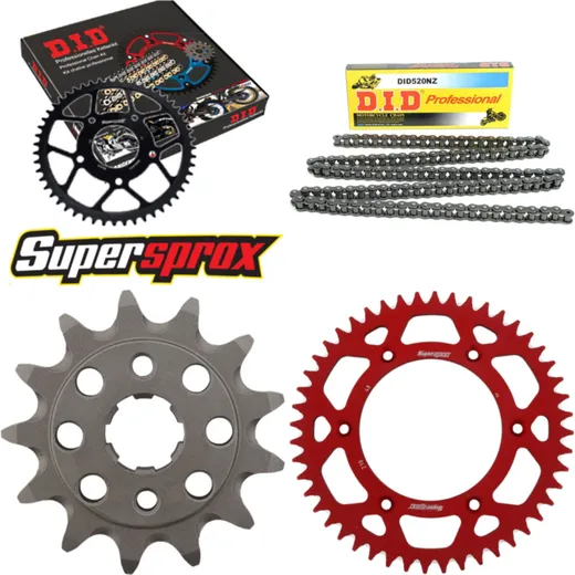 Kettensatz Alu rot für: HONDA XR250 R 90-95 13-48-108 DID520NZ Clip