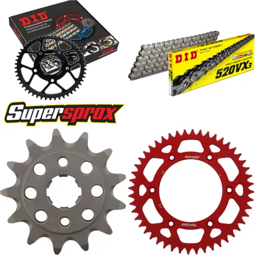 Chain Kit - ALU - red for: HONDA XR250 R 90-95 13-48-108 DID520VX3 endless