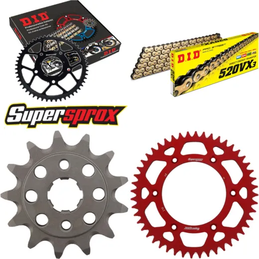 Chain Kit - ALU - red for: HONDA XR250 R 90-95 13-48-108 DID520VX3(G&B) rivet