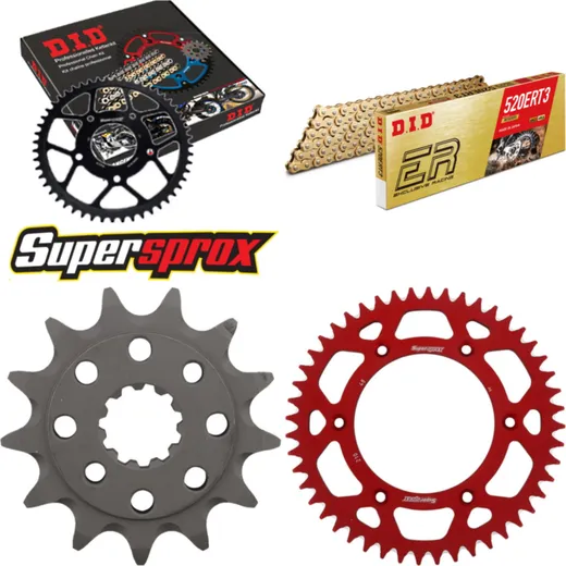 Kettensatz Alu rot für: HONDA XR250 R 96-04 13-48-106 DID520ERT2(G&G) Clip