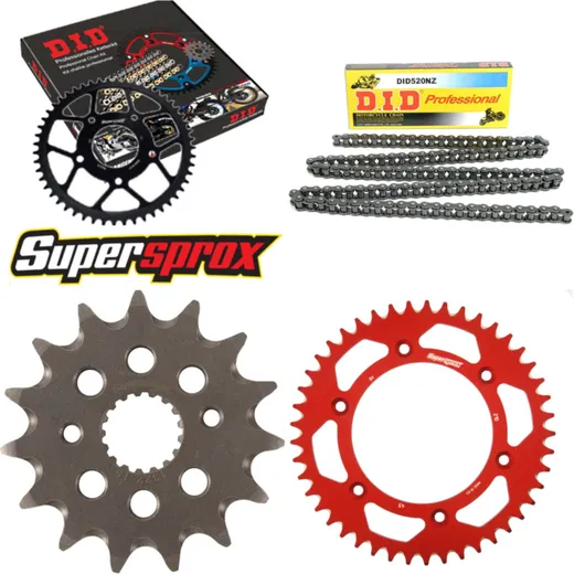 Chain Kit - ALU - red for: HONDA XR400 R 96-06 15-45-108 DID520NZ Clip