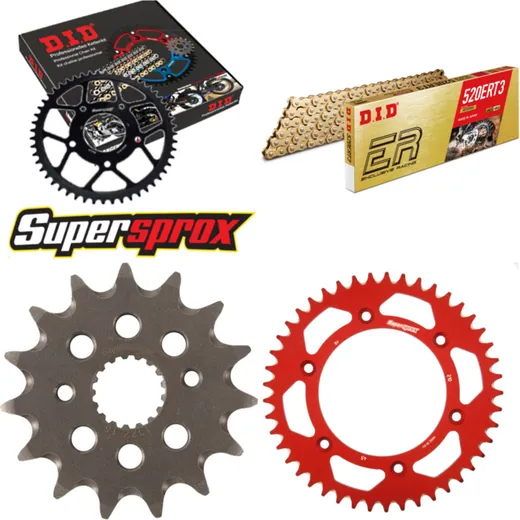Kettensatz Alu rot für: HONDA XR400 R 96-06 15-45-108 DID520ERT2(G&G) Clip