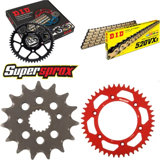 Chain Kit - ALU - red for: HONDA XR400 R 96-06 15-45-108 DID520VX3(G&B) endless