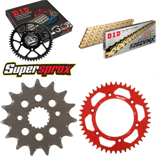 Chain Kit - ALU - red for: HONDA XR400 R 96-06 15-45-108 DID520ZVM-X(G&G) rivet