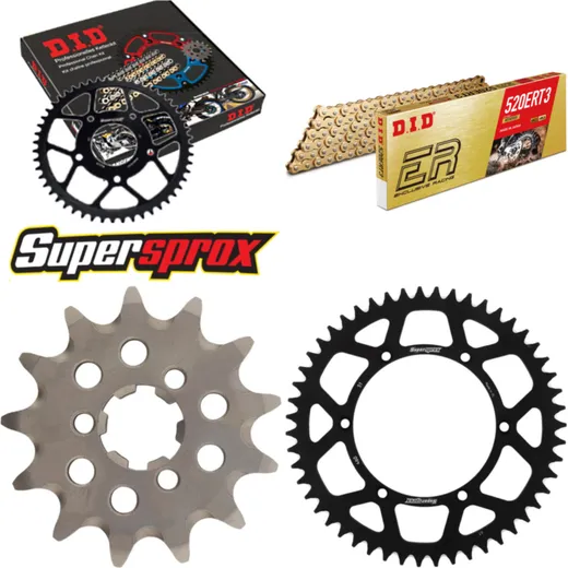 Kettensatz Alu schwarz für: KAWASAKI KX125 04-08 13-51-114 DID520ERT2(G&G) Clip