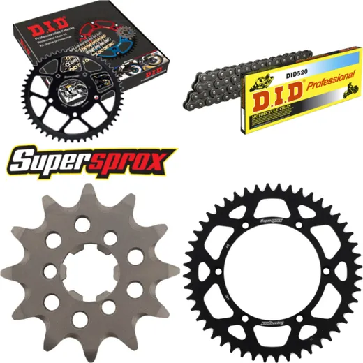 Chain Kit - ALU - black for: KAWASAKI KX125 98-99 12-48-112 DID520 Clip