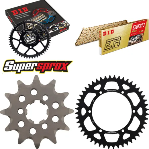 Chain Kit - ALU - black for: KAWASAKI KX125 98-99 12-48-112 DID520ERT2(G&G) Clip