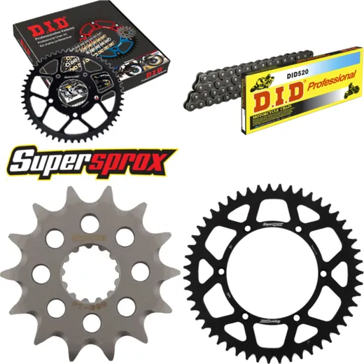 Chain Kit - ALU - black for: KAWASAKI KX250 07-08 14-51-116 DID520 Clip