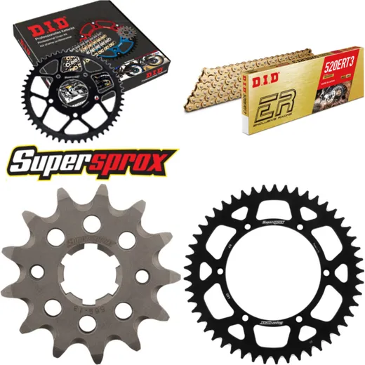 Kettensatz Alu schwarz für: KAWASAKI KX250 97-98 13-49-114 DID520ERT2(G&G) Clip