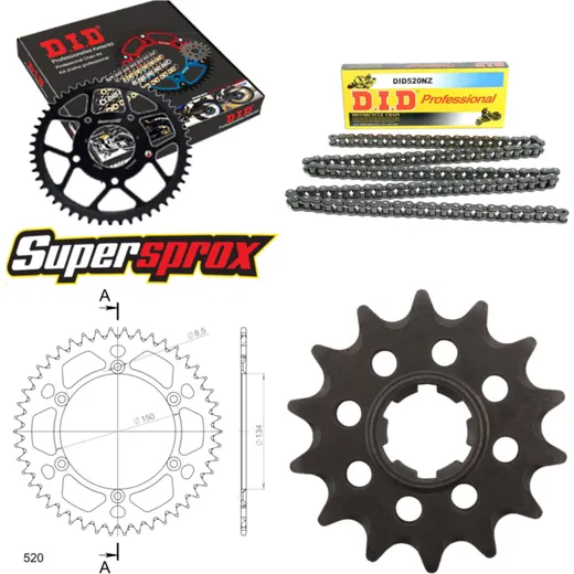 Chain Kit - ALU - black for: KAWASAKI KX500 85-85 14-46-112 DID520NZ Clip