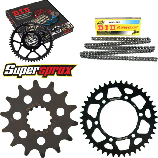 Chain Kit - ALU - black for: KAWASAKI EX250 R Ninja 08-15 14-43-106 DID520NZ Clip