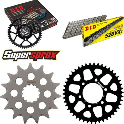 Chain Kit - ALU - black for: KAWASAKI EN650 Vulcan S 15-15 15-46-120 DID520VX3 rivet