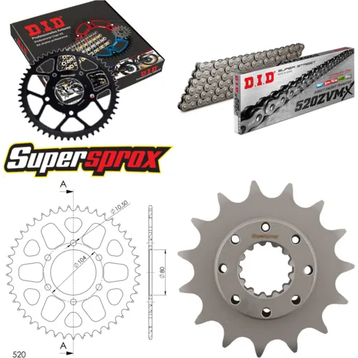 Chain Kit - ALU - black for: KAWASAKI Z800 /ABS 13-15 15-45-114 DID520ZVM-X rivet