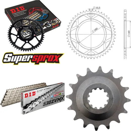 Chain Kit - ALU - for: KAWASAKI Zephyr 1100 92-97 16-48-116 DID530ZVM-X(S&S) rivet