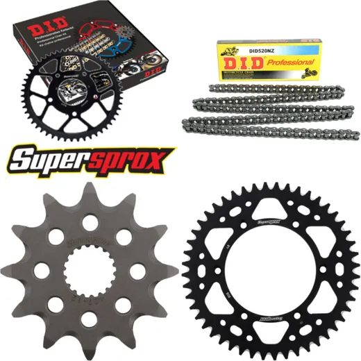 Kettensatz Alu schwarz für: SUZUKI RM-Z 250 07-09 12-48-114 DID520NZ Clip