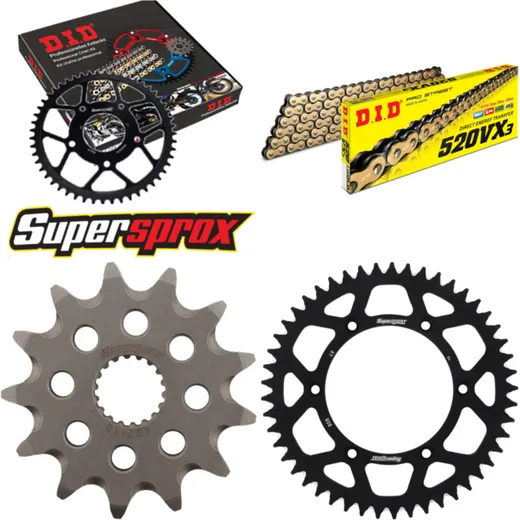 Chain Kit - ALU - black for: SUZUKI RM125 92-93/RM125 00-0 13-49-114 DID520VX3(G&B) endless