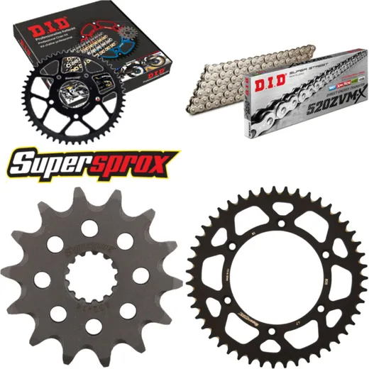 Chain Kit - ALU - black for: SUZUKI DR350 [US] 90-93 14-47-110 DID520ZVM-X(S&S) rivet
