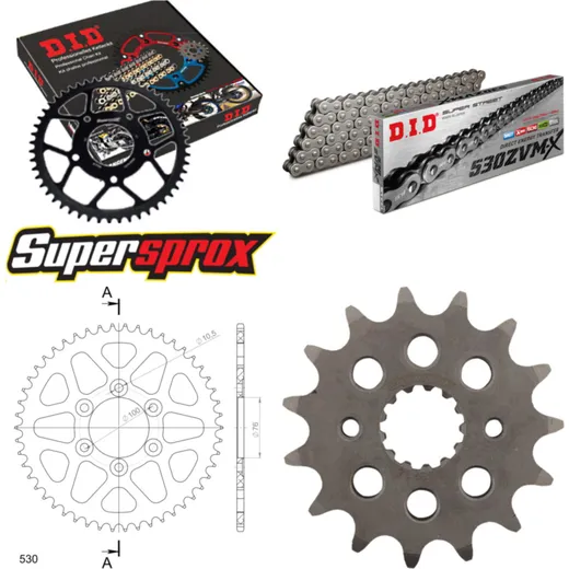 Kettensatz Alu schwarz für: SUZUKI GS550 M Katana 81-83 15-50-112 DID530ZVM-X Endlos