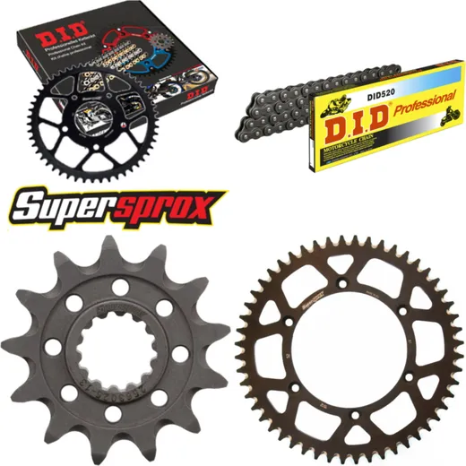 Kettensatz Alu schwarz für: Gas Gas EC125 97-99 13-52-118 DID520 Clip