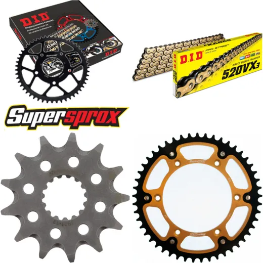 Chain Kit Stealth gold for: BETA RR300 Enduro 12-15/RR35 13-49-114 DID520VX3(G&B) endless
