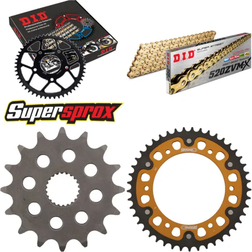 Chain Kit Stealth gold for: APRILIA ETX350 Tuareg 85-87 16-45-108 DID520ZVM-X(G&G) endless