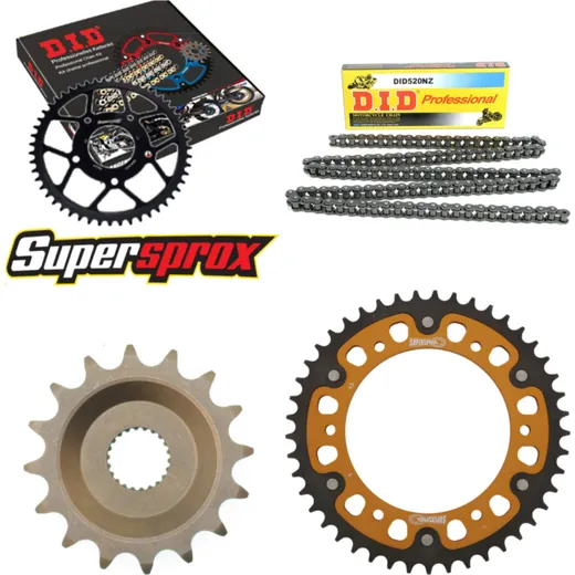 Chain Kit Stealth gold for: APRILIA ETX350 Tuareg Wind 8 16-45-104 DID520NZ Clip