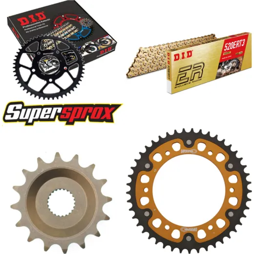 Chain Kit Stealth gold for: APRILIA ETX350 Tuareg Wind 8 16-45-104 DID520ERT2(G&G) Clip