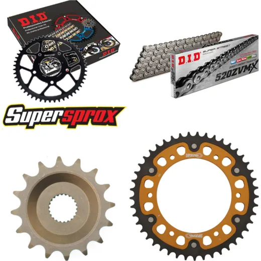 Chain Kit Stealth gold for: APRILIA ETX350 Tuareg Wind 8 16-45-104 DID520ZVM-X endless